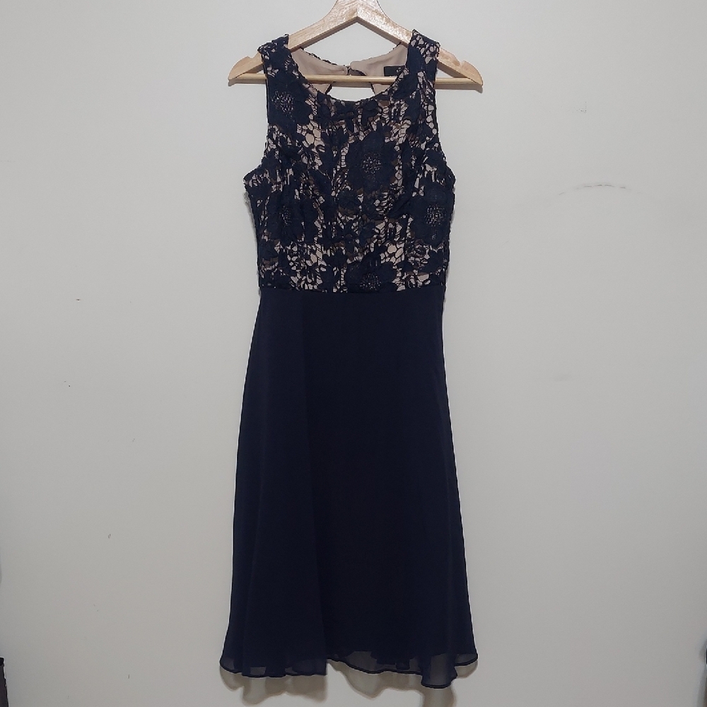 Ronni Nicole Navy Lace Midi Dress - Picture 1 of 11